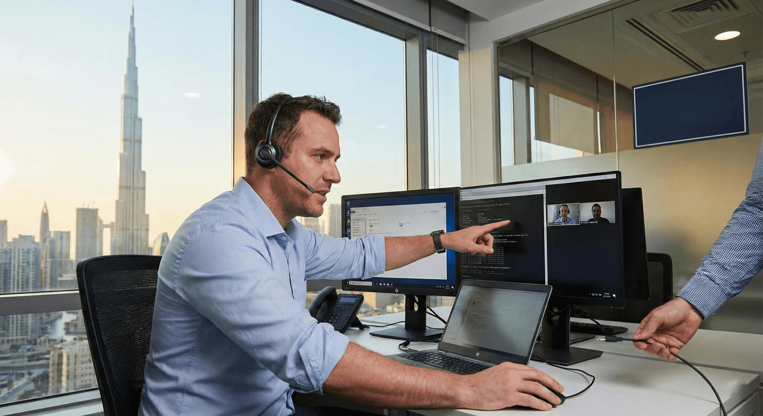 Quick IT support engineer resolving urgent business IT issues in Dubai